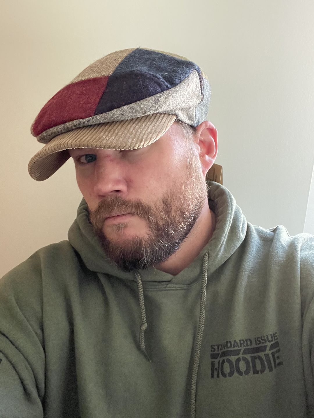Customer photo review of Daithi Cap Patchwork Tweed