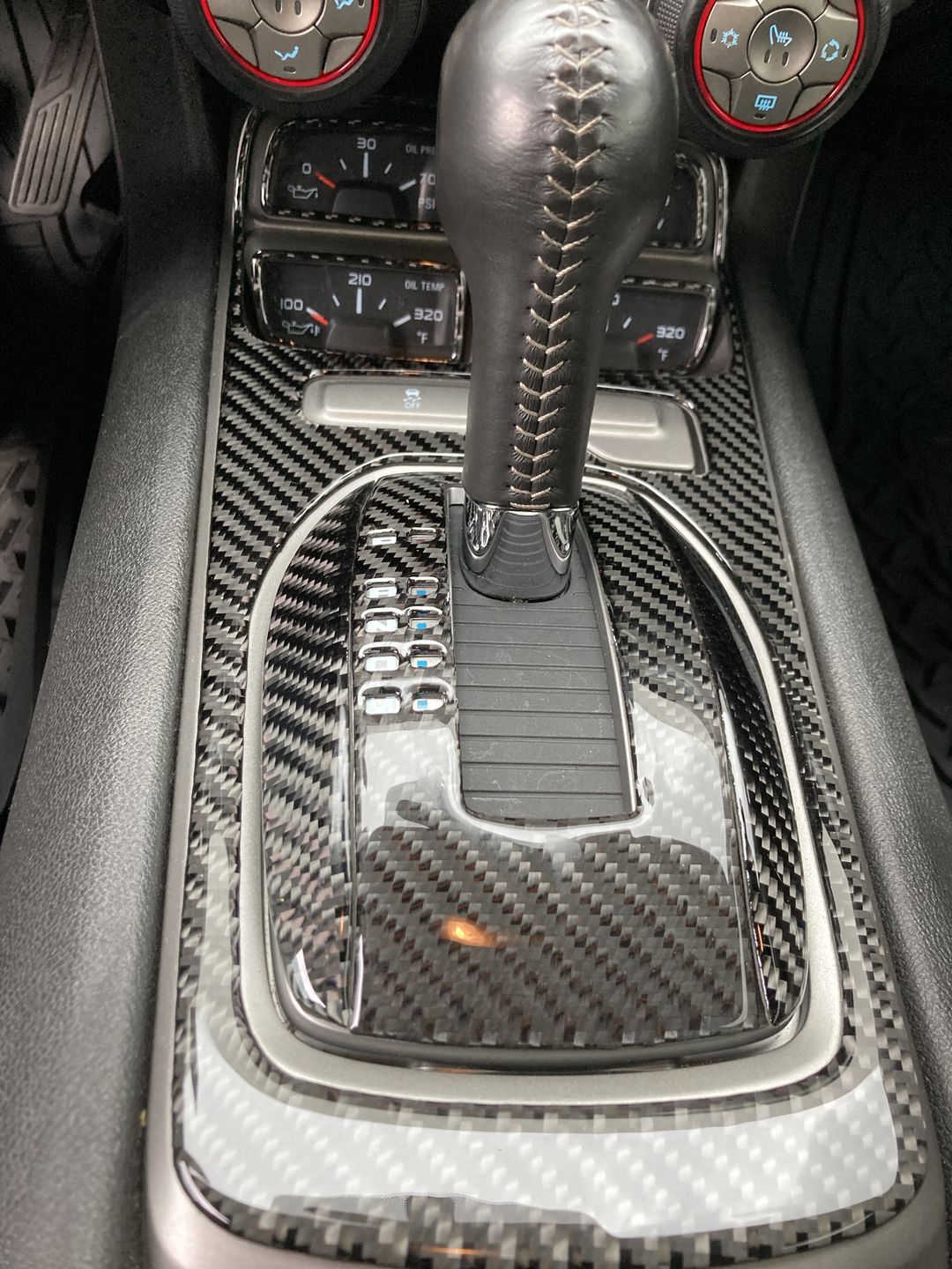 Customer photo review of Carbon Fiber Cup Holder Panel Overlay for Chevrolet Camaro 2010-2015