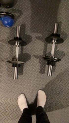 Customer photo review of Loadable dumbbell bars (pair)