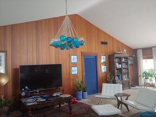 Customer photo review of Modern Multi-Color Cluster Bubble Chandelier