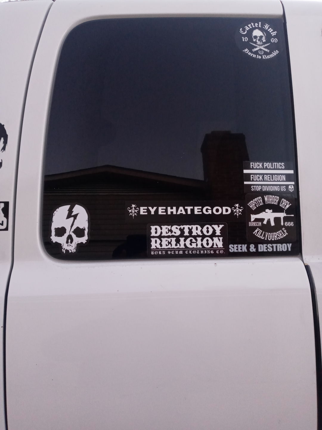 Customer photo review of STOP DIVIDING US STICKER