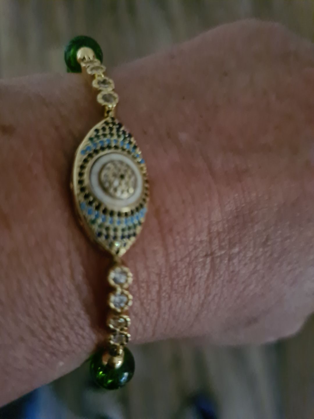 Customer photo review of Natural Peridot Abundance Bracelet