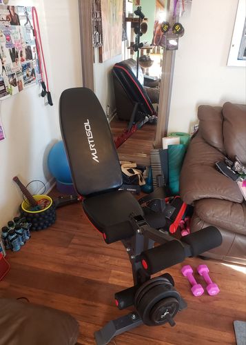 Customer photo review of Murtisol Adjustable Multi-Functional Weight Bench, 330lbs Weight Capacity, Hyper-Back Extension, Roman Chair