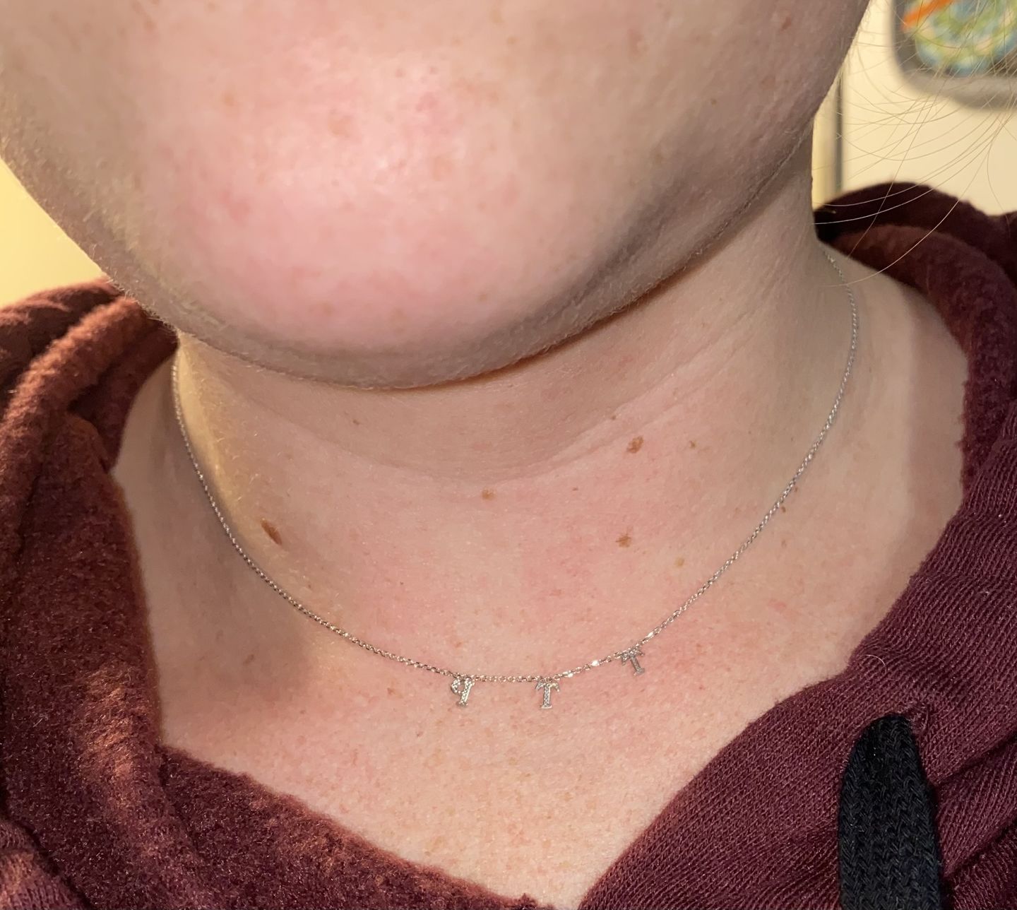 Customer photo review of Dainty Letter Name Necklace