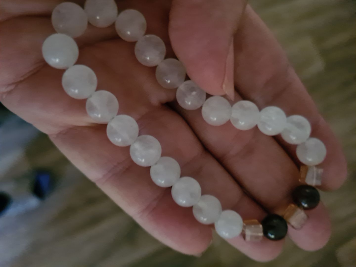 Customer photo review of Natural White Chalcedony Positivity Bracelet