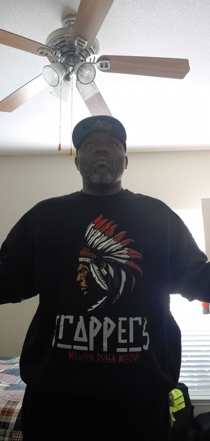 Customer photo review of Trappers - Red on Black Crewneck Sweatshirt