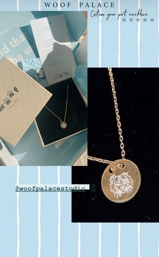 Customer photo review of Gold Dipped Lineart Love Halskette