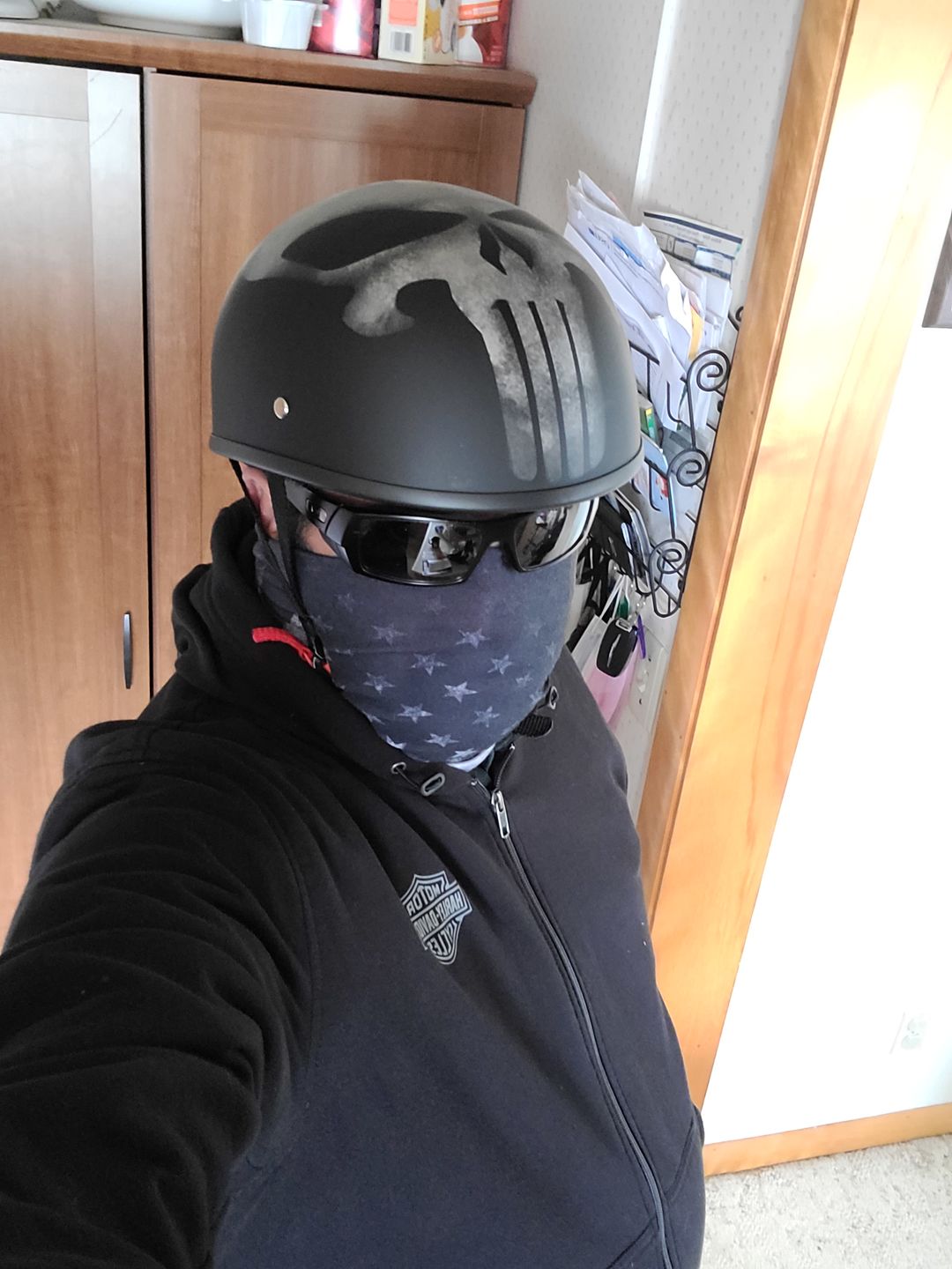 Customer photo review of Smallest Lightest SOA DOT Beanie Helmet / Skull