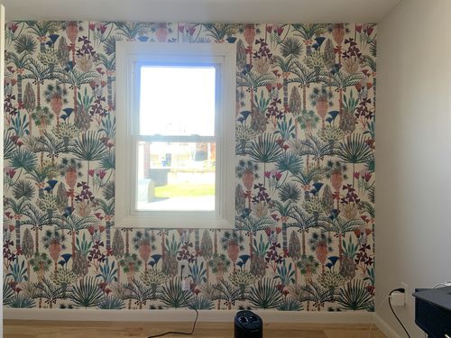 Customer photo review of Phoenix Wallpaper in Naturale by Justina Blakeney®