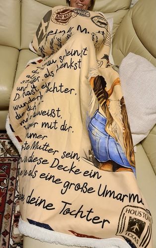 Customer photo review of "An meine Mutter" Decke - Postkarte