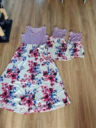 Customer photo review of Sleeveless Floral Long Dress  for Mom and Me