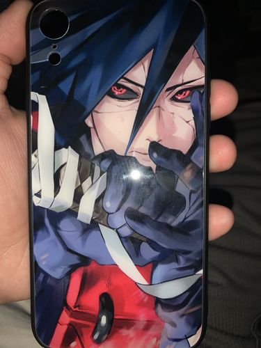Customer photo review of Exclusive Madara Hand Draw Tempered Glass Phone Case