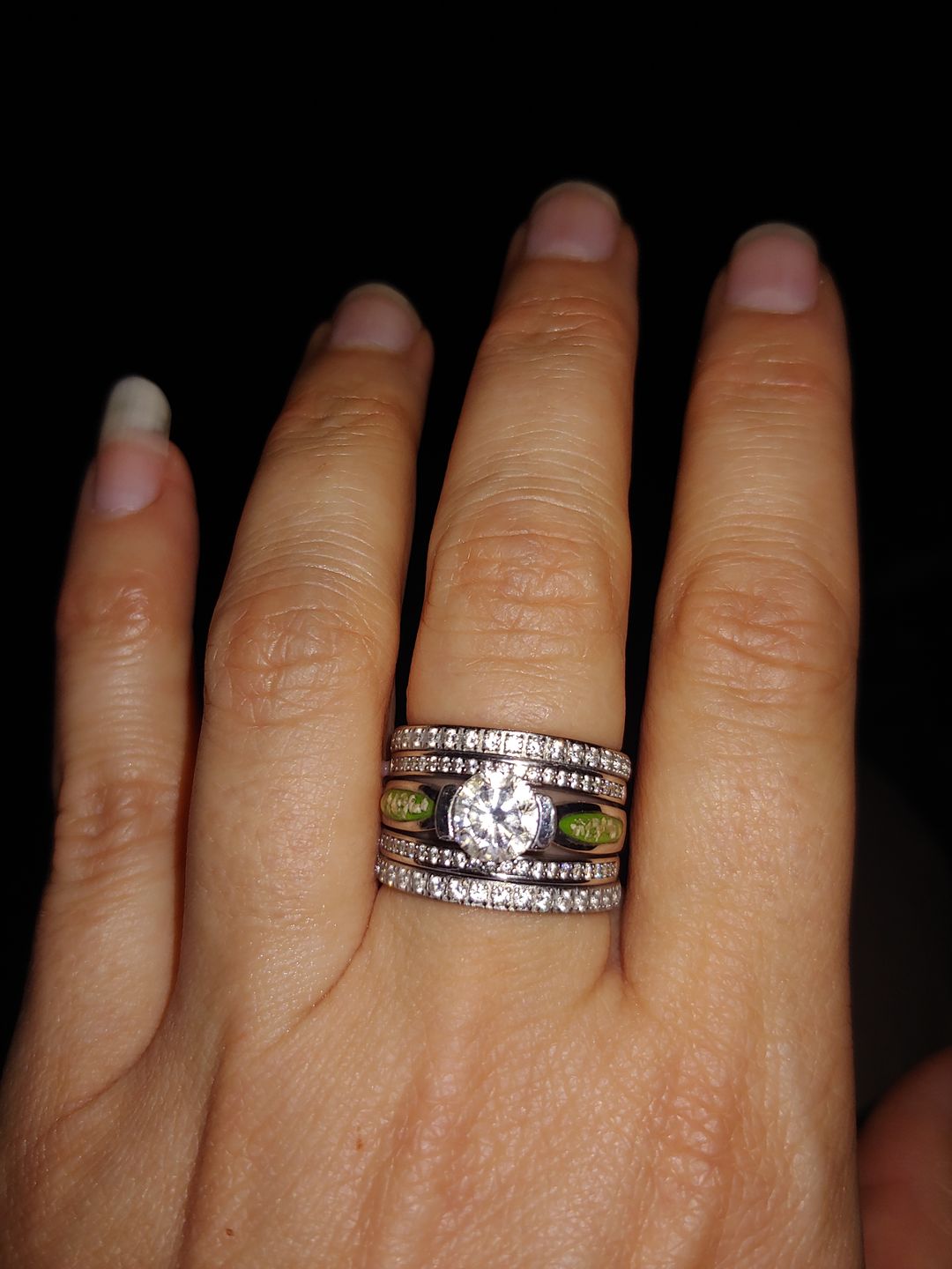 Customer photo review of Silver Ring with Gem and Cremation Ash
