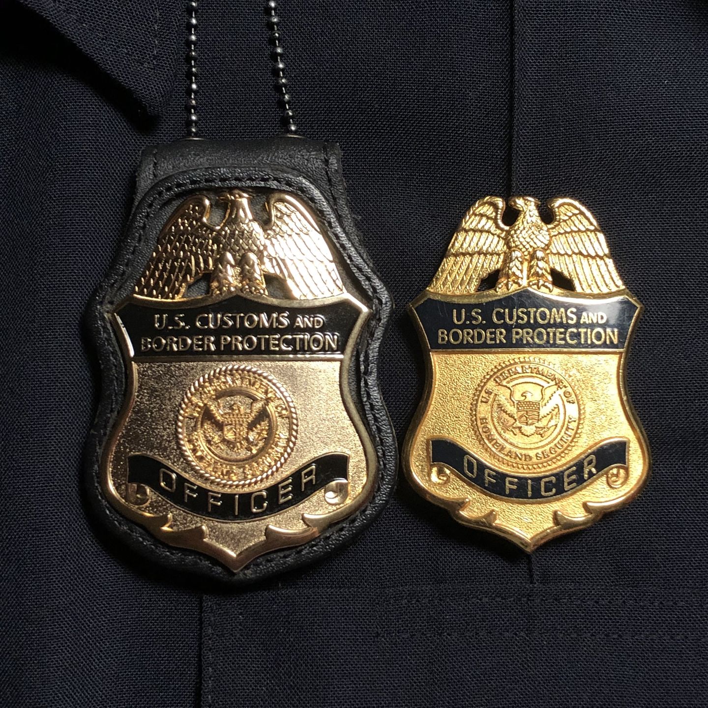 Customer photo review of US CBP Officer Customs and Border Protection Badge Solid Copper Replica Movie Props