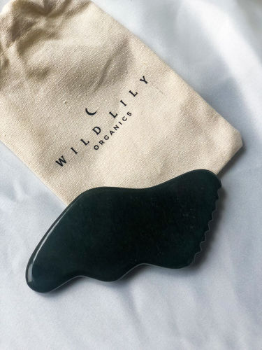 Customer photo review of Dark Green Nephrite Jade Gua Sha Stone