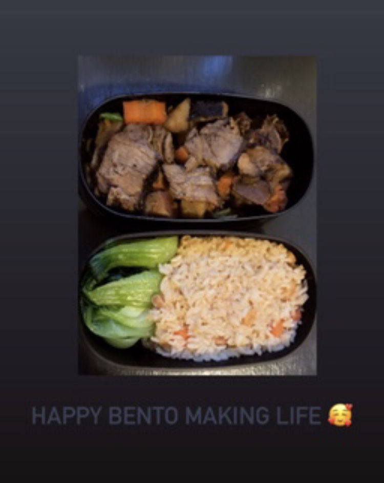 Customer photo review of Nuri Wappa Wood Tone Bento Box | Dark Wood