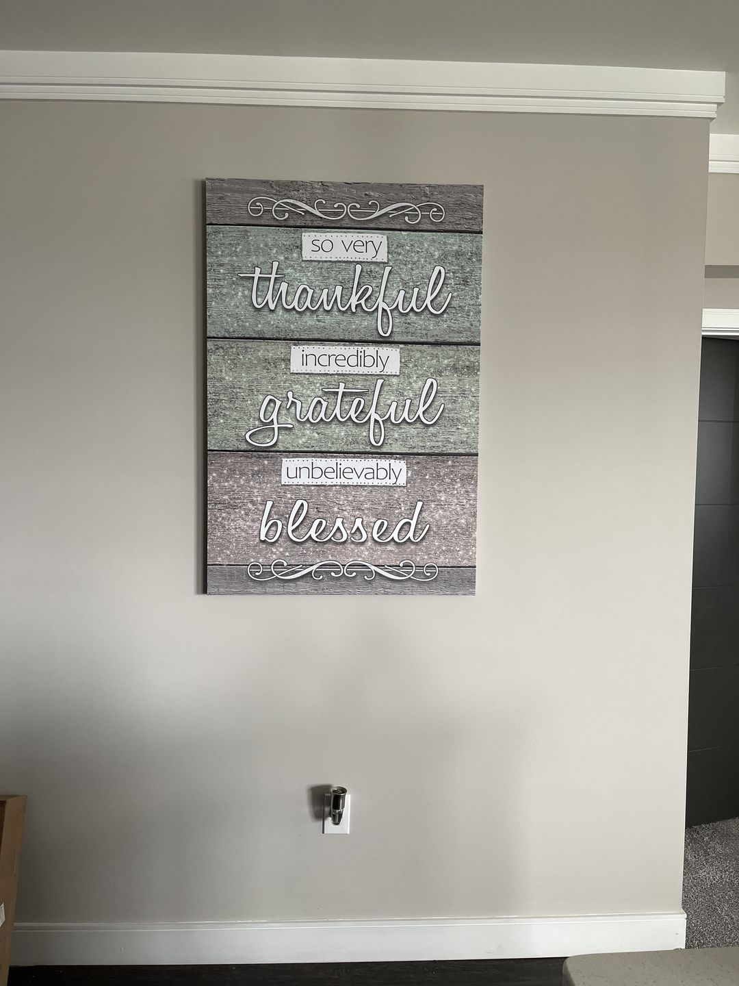 Customer photo review of "So Very Thankful, Grateful, Blessed" Premium Rustic Canvas
