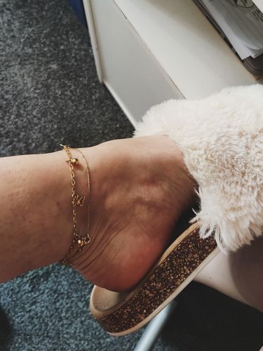 Customer photo review of Butterfly Anklet