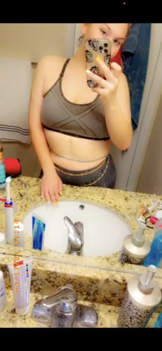 Customer photo review of Peach and Bronze Waist Beads