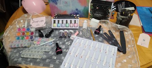 Customer photo review of Sweet Cravings Watercolor Marble Nail Ink Set