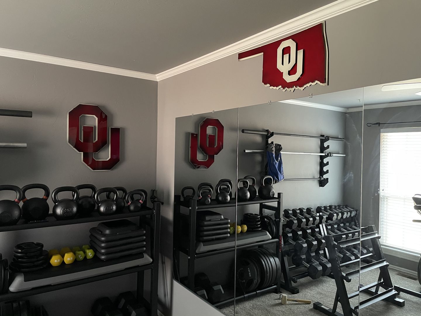 Customer photo review of Oklahoma Sooners "OU on State" Vintage 3D Metal Art