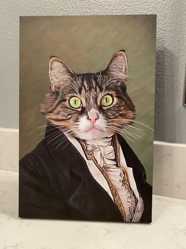 Customer photo review of The Ambassador: Personalized Pet Canvas