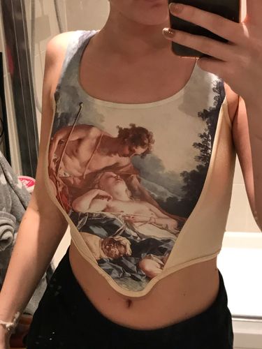 Customer photo review of Aesthetic renaissance Crop Top Tanks