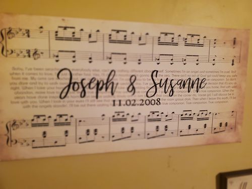 Customer photo review of Custom Couple Music Premium Canvas - Ready to Hang