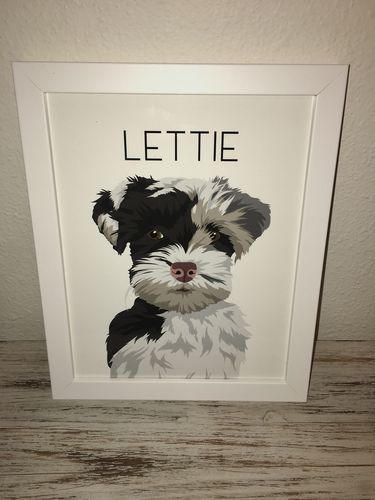 Customer photo review of Custom Framed Pet Portrait
