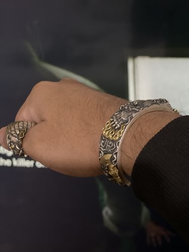 Customer photo review of Dragon & Sword Silver Bracelet