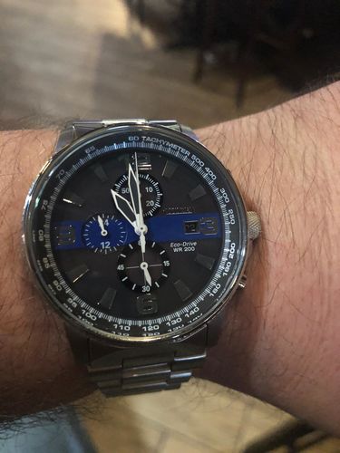 Citizen Thin Blue Line, Engraved Watch 