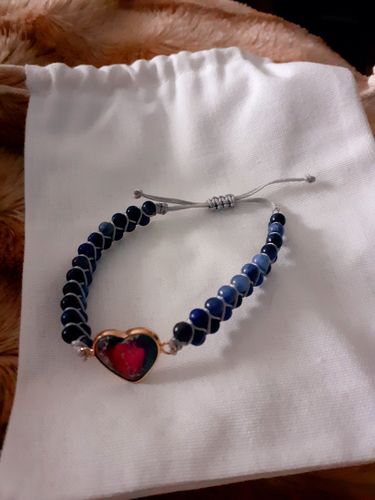 Customer photo review of BLAUES PASSIONS-HERZ-ARMBAND