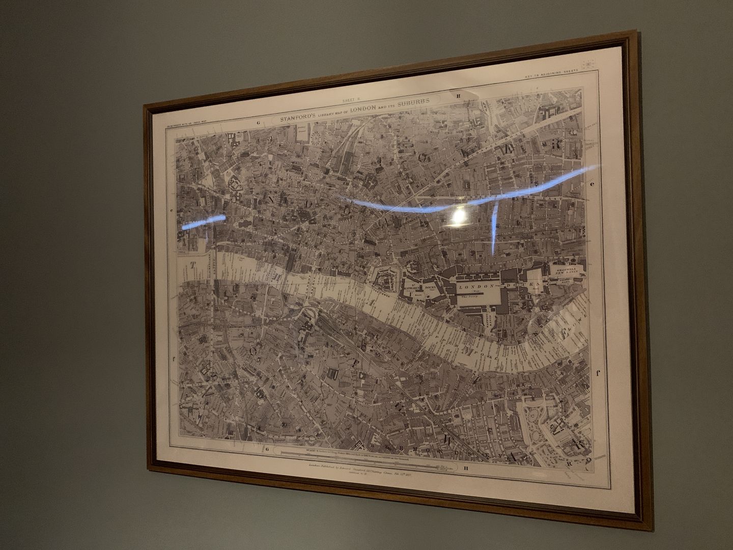Customer photo review of Old Map of City of London by Edward Stanford, 1862 - London Bridge, St Pauls, Liverpool St, Bank, Finsbury, Southwark - EC1, EC2, EC3, EC4, E1, E1W, SE1, SE16