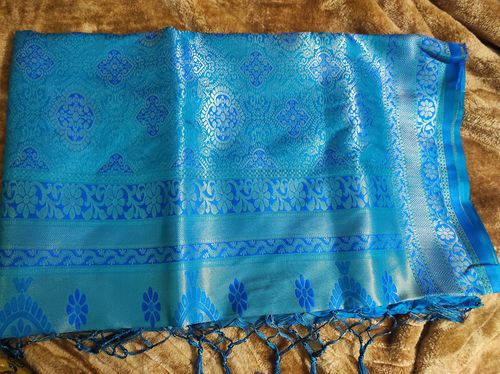 Customer photo review of Olympic Blue Zari Woven Kanjivaram Saree