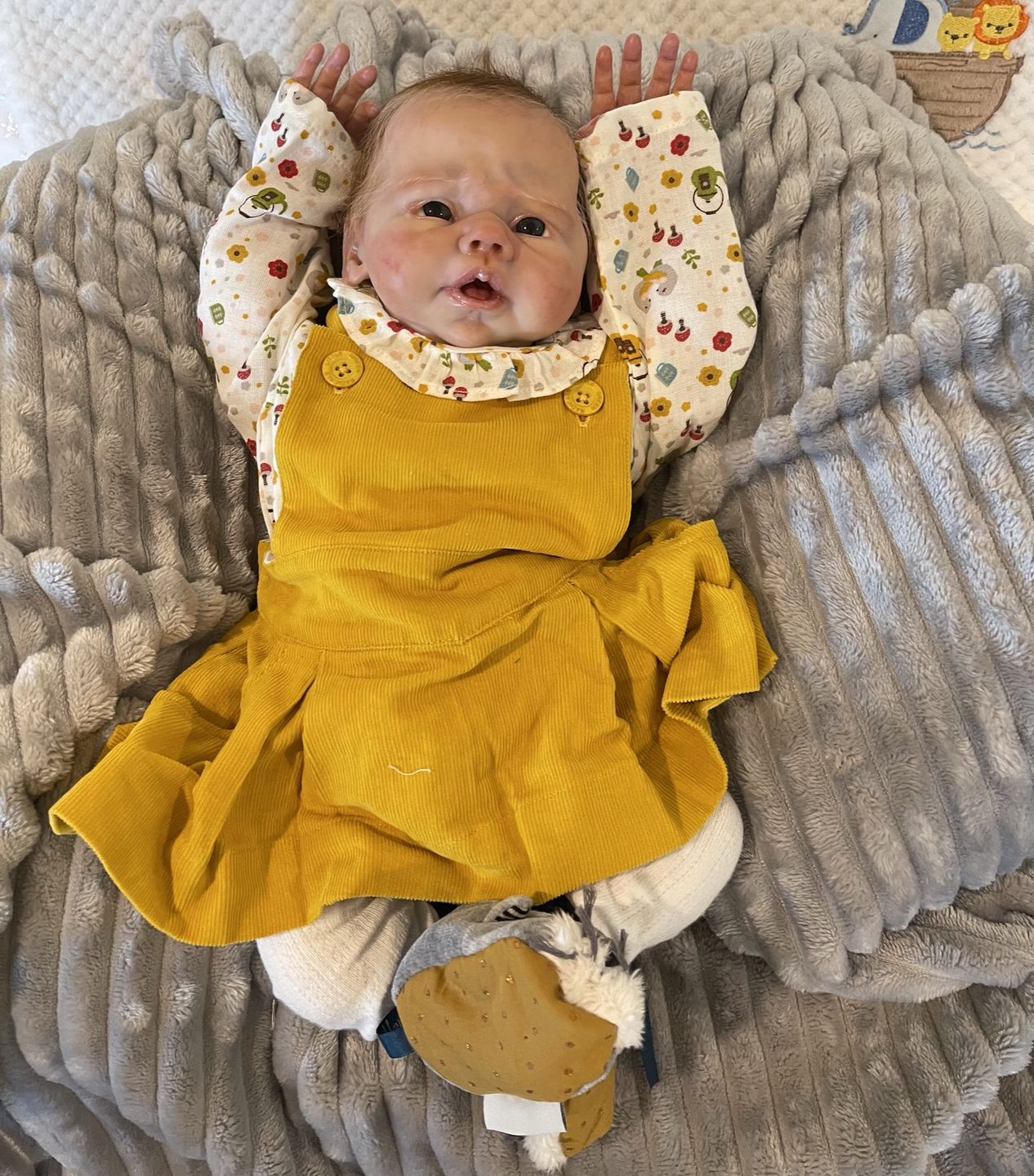 Customer photo review of Gold Pinafore Dress