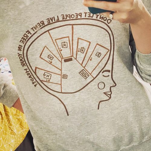 Customer photo review of Don't Let People Live Rent-Free In Your Head -- Sweatshirt