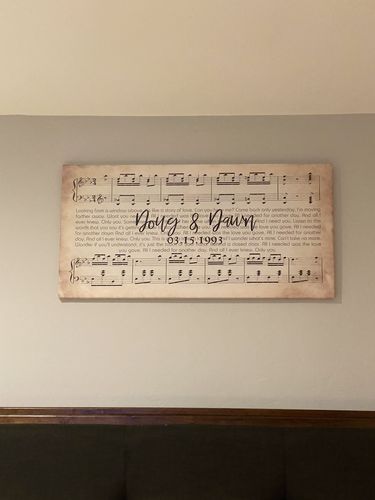 Customer photo review of Custom Couple Music Premium Canvas - Ready to Hang