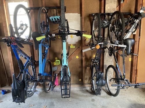 Customer photo review of Wall Mounted Bike Rack for 6 Bikes