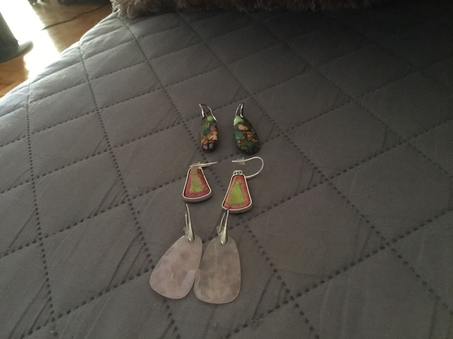 Customer photo review of Intense Jasper Teardrop Earrings