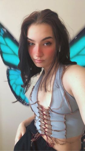 Customer photo review of Lace up halter top