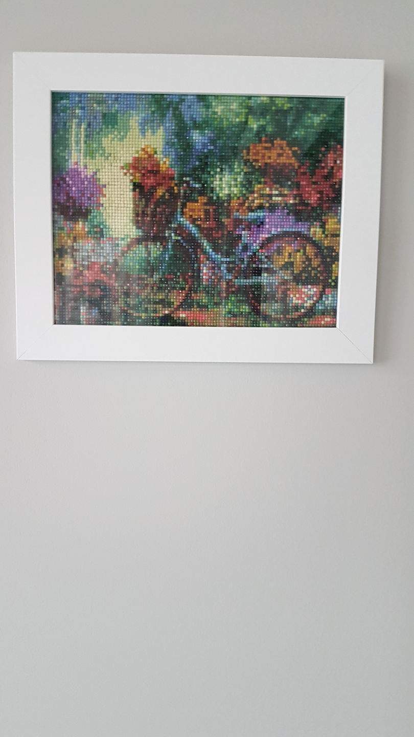 Customer photo review of Bicycle and Flowers - Diamond Painting Kit