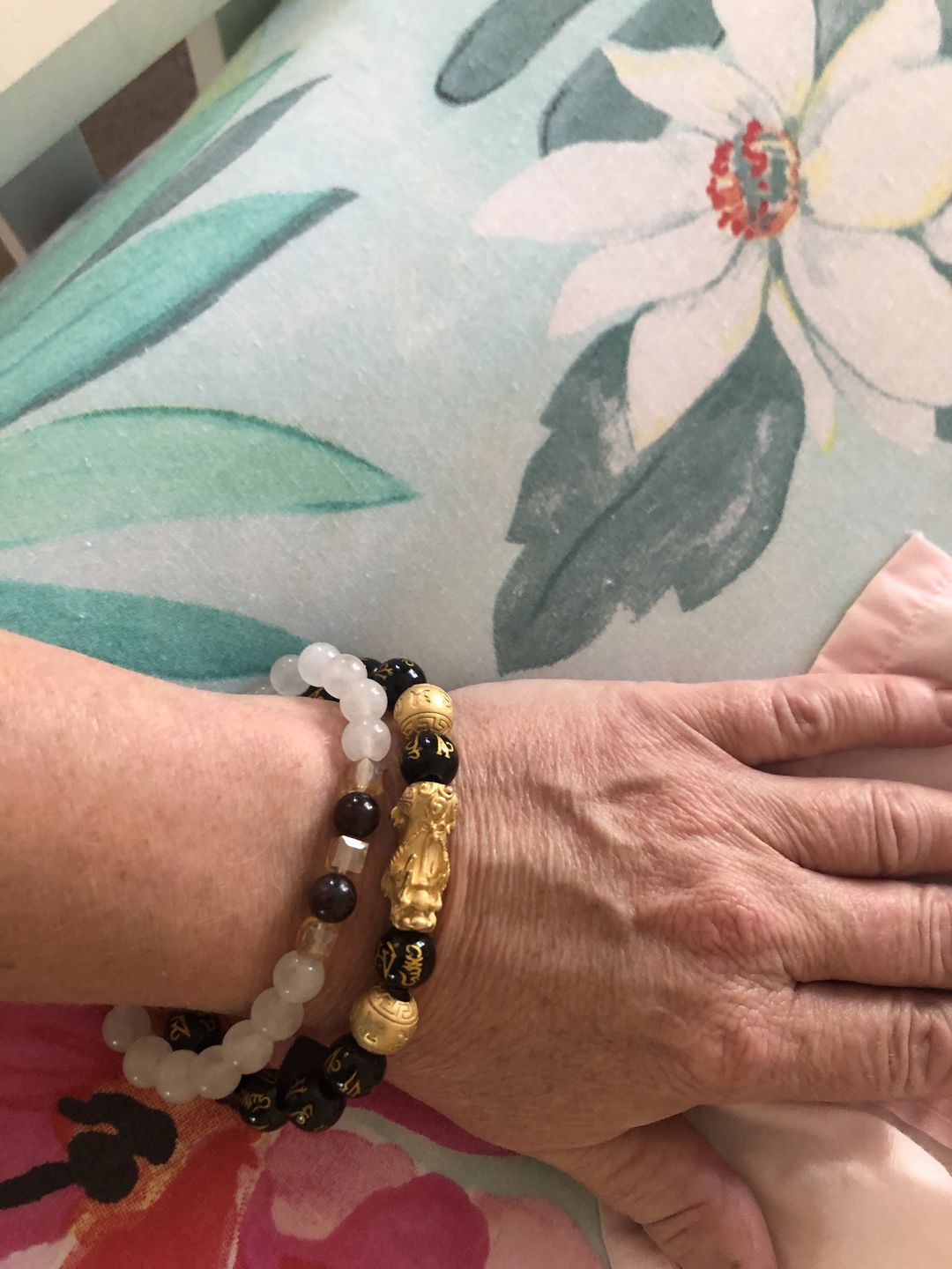 Customer photo review of Natural White Chalcedony Positivity Bracelet