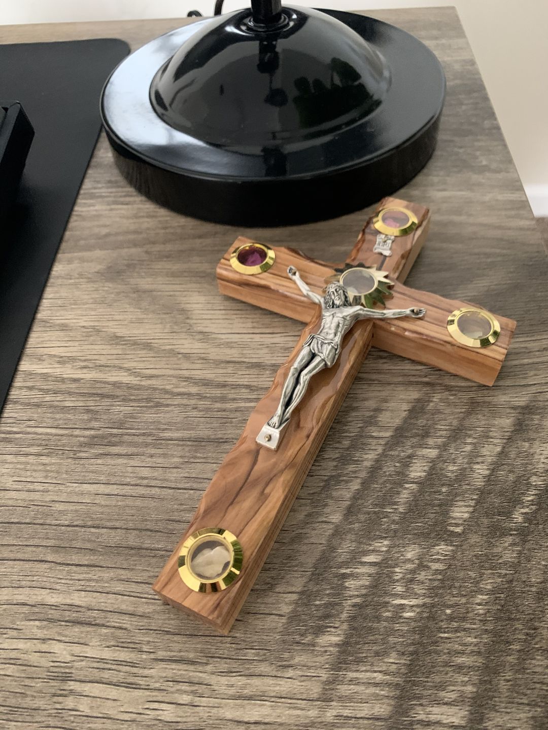 Customer photo review of Olive Wood Plain Crucifix (With Star of Bethlehem)