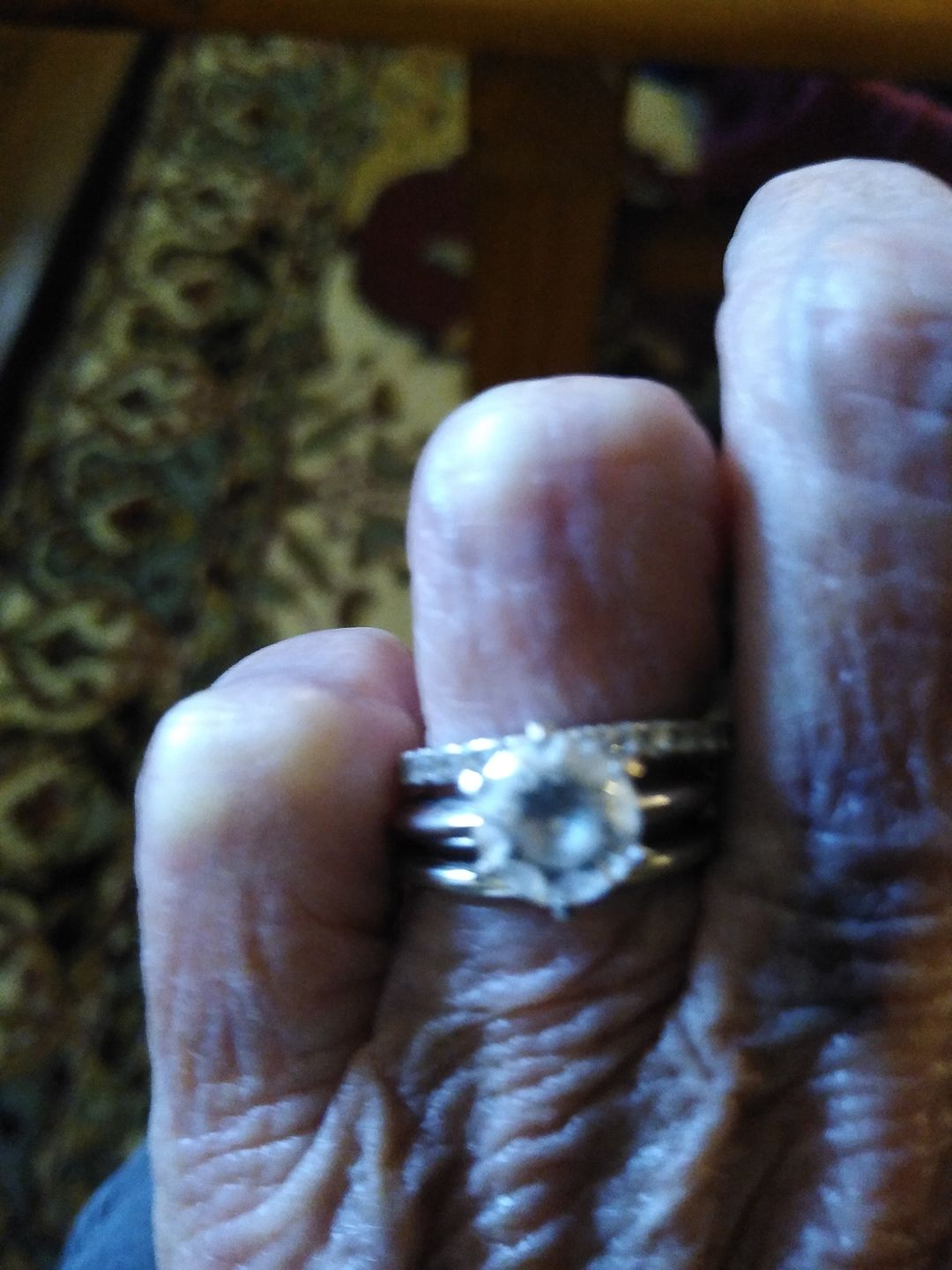Customer photo review of Six Prong Solitaire CVD Diamond Ring