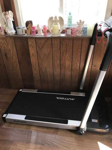 Customer photo review of Murtisol 2 in 1 Folding Treadmill, 1.5HP Under Desk Electric Treadmill, Portable Walking Machine for Home, Office & Gym
