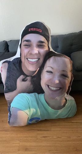 Customer photo review of Create A Custom Human Size Pillow