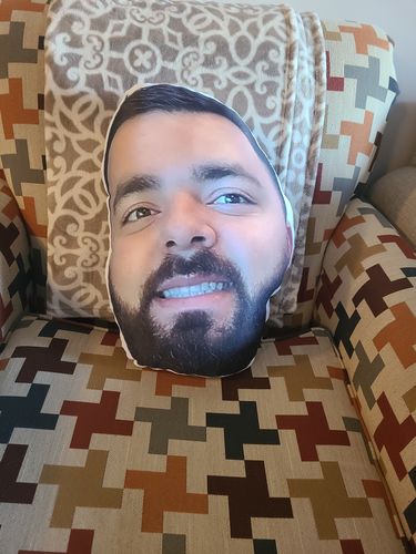 Customer photo review of Create A Custom Face Pillow