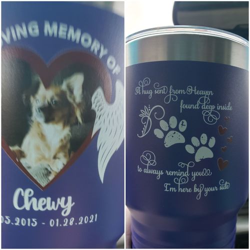 Customer photo review of Pets In Heaven Personalized Color Printed Tumbler