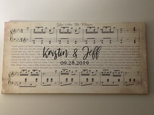 Customer photo review of Custom Couple Music Premium Canvas - Ready to Hang