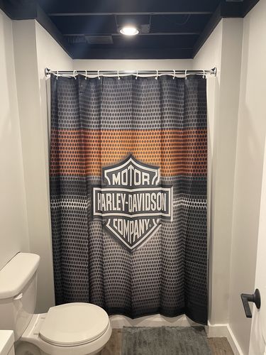Customer photo review of Harley Davidson Motor Company Logo Shower Curtain